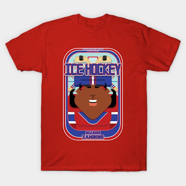 Ice Hockey Red and Blue - Boardie Zamboni - Aretha version T-Shirt by Boxedspapercrafts